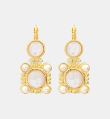 Boucles d'oreilles dormeuses carrées Océane  doré à l'or fin - Oceane Satellite