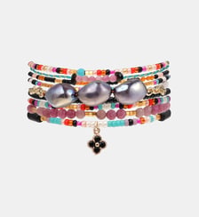 Bracelet manchette multiliens perles avec pendentif FALLEN Hipanema