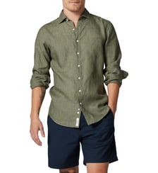 Chemise unie slim en lin manches longues Coromandel unisexe Rodd & Gunn