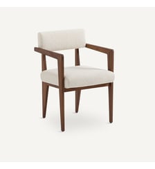Fauteuil de table noyer et bouclette AM.PM