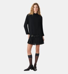Robe courte plissée avec ceinture Ikks