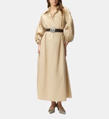 Robe chemise longue en coton avec fine ceinture Pinko