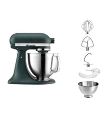 Robot pâtissier 5KSM185PSEPP Artisan vert sapin, 4,8 L, accessoires inox, bol 3L, couvercle antiprojections Kitchenaid