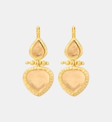 Boucles d'oreilles dormeuses goutte et poire   doré à l'or fin - Bysance Satellite