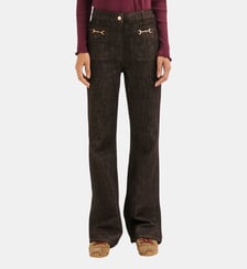 Jean bootcut à mors en denim marron - ALICE Pablo