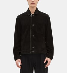 Blouson en suède à zip décalé The Kooples