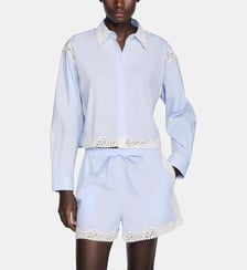 Chemise à détails dentelle Sandro