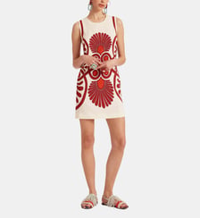 Robe Stretch TunicMedallion Placée Cream La DoubleJ