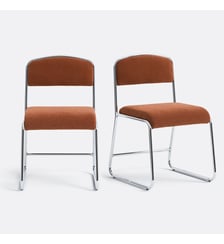 Lot de 2 chaises chrome et tissu La Redoute Interieurs