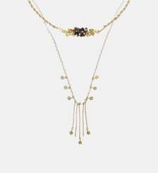 Collier multirangs chaînes assemblage de pierres et pampilles THIADEE Hipanema