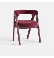 Fauteuil de table vintage, frêne massif et velours La Redoute Interieurs