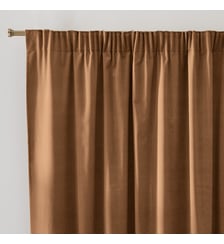 Rideau en velours, à galon fronceur et wave La Redoute Interieurs