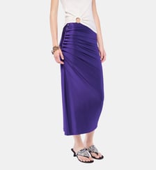 Jupe midi drapée en jersey Rabanne