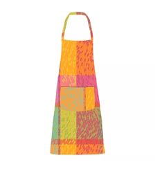 Tablier pur coton enduit 220 g/m² motif jacquard rose vert Mille sources berlingot Garnier Thiebaut