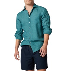 Chemise unie slim en lin manches longues Coromandel unisexe Rodd & Gunn