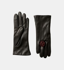 Gants Cameabague Femme Cuir détail floral Doublés Alpaga Agnelle