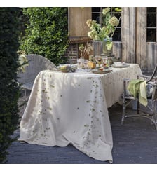 Nappe brodée en lin, INFUSION Alexandre Turpault