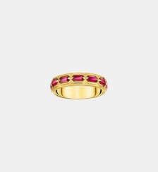 Bague écailles de crocodile dorée ornée de gemmes Thomas Sabo
