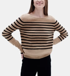 Pull mzoely 100% cachemire - Motif uni - Coupe droite Caroll