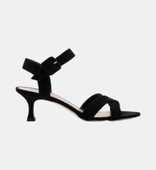 Rosalia - Sandales En Cuir Chèvre Velours Noir Parallèle