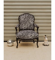 Fauteuil en tissu zébré Ernest N°1509- Produit chiné Debongout