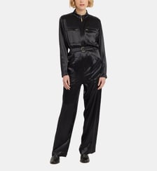 combinaison noire en satin Agnès b.
