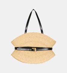 Sac Shuffle Medium en raphia Balmain