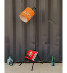 Lampadaire porte-revues en métal noir Julien N°392- Produit chiné Debongout