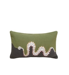 Housse De Coussin  Coton rebrodé d'un serpent en chaînette Madura