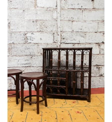 Étagère rectangulaire en rotin foncé Gaëlle N°771- Produit chiné Debongout