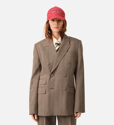 Veste rayée double boutonnage en laine AMI Paris