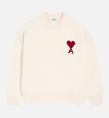 Pull Col Rond Ami De Coeur En Laine unisexe AMI Paris