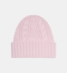 Bonnet à revers maille torsadée en cachemire Bompard