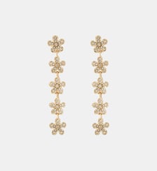 Boucles d'oreilles longues à petites fleurs strassées Balaboosté