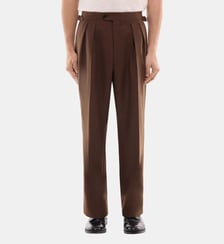Pantalon large double pinces en flanelle Fursac
