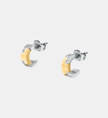 Boucles D'Oreilles en acier,cristaux, T-LOGO Trussardi