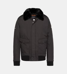 Blouson pilote avec col imitation fausse fourrure amovible Schott