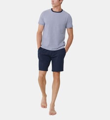 Ensemble pyjama haut marinière et short bleu marine en coton Le Slip Francais