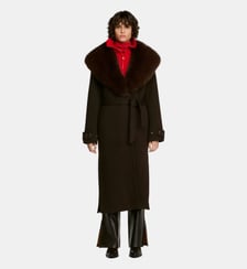 Manteau col peau lainée Sandro