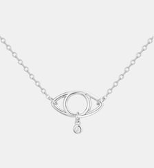 Collier mono-motif L'oeil en Argent avec diamant blanc La Garçonne Diamant