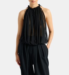 Top sans manches en mousseline Balmain