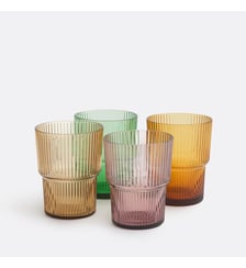 Lot de 4 verres à eau striés multicolores La Redoute Interieurs