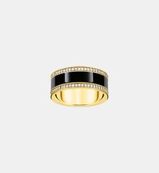 Bague ruban émail à froid noir et zircons Thomas Sabo