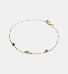 Bracelet en or jaune 9 carats avec saphir, émeraude Aristocrazy