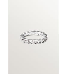 Alliance épaisse en argent 925 avec topazes blanches Aristocrazy