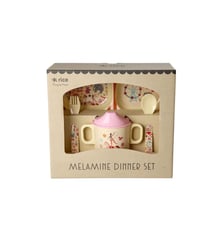 Melamine Baby Dinner Set in Gift Box Fun Fair Print - Pink - 4 pcs Rice