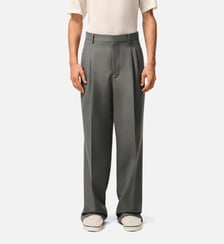 Pantalon Large Taille Basse en Laine Vierge AMI Paris