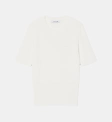 Pull manches courtes coton côtelé Lacoste