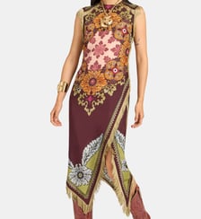 Robe Scarf Bounty Placée Burgundy La DoubleJ