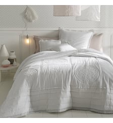 Couvre lit boutis matelassé brodé, coton La Redoute Interieurs